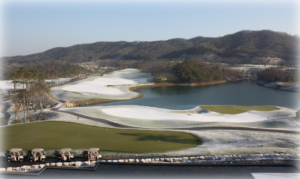 Greens at Heasley Nine Bridges Golf Club, S. Korea with SubAir Hydronics and SubAir in operation